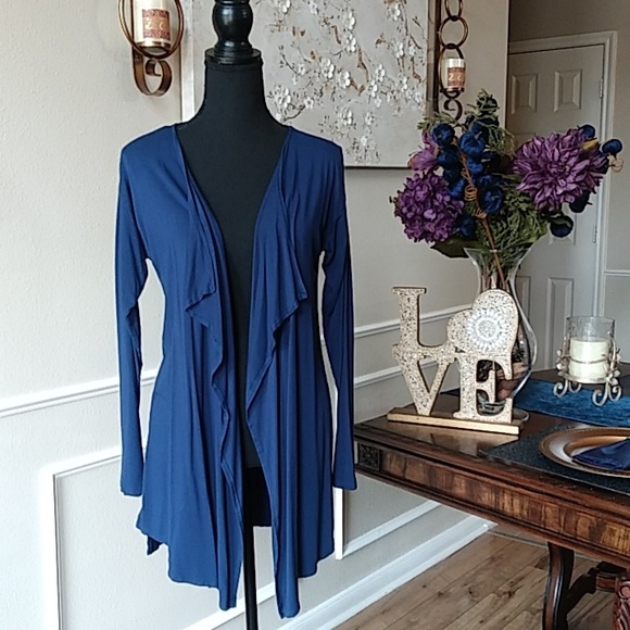 Vince Camuto Emma Open Front Blue Cardigan. Size M - Picture 13 of 17